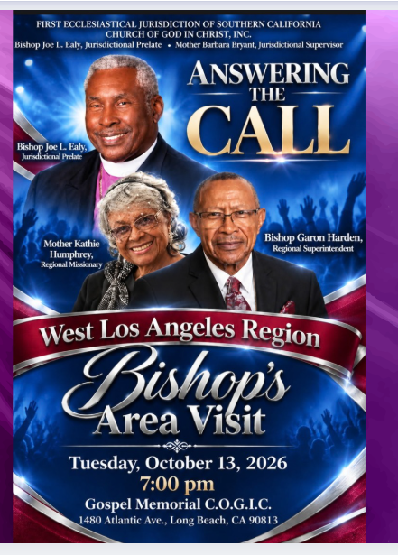 West Los Angeles Region Bishop’s Area Visit event flyer