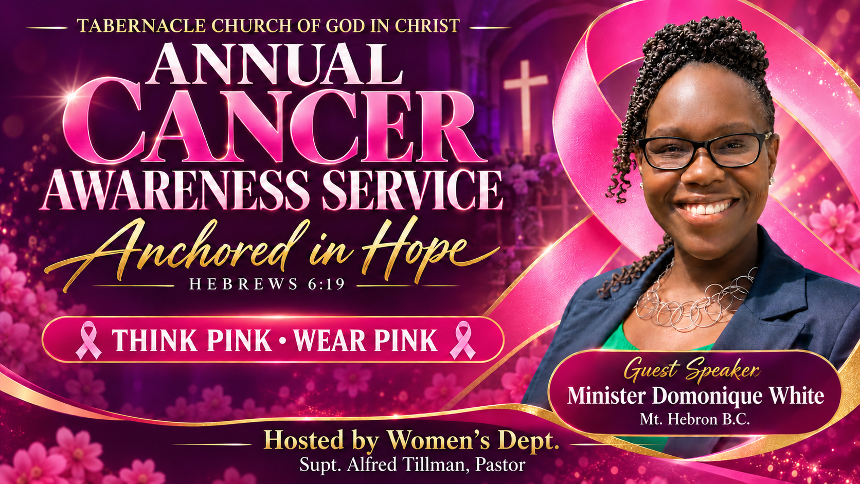 Annual Cancer Awareness Service event flyer