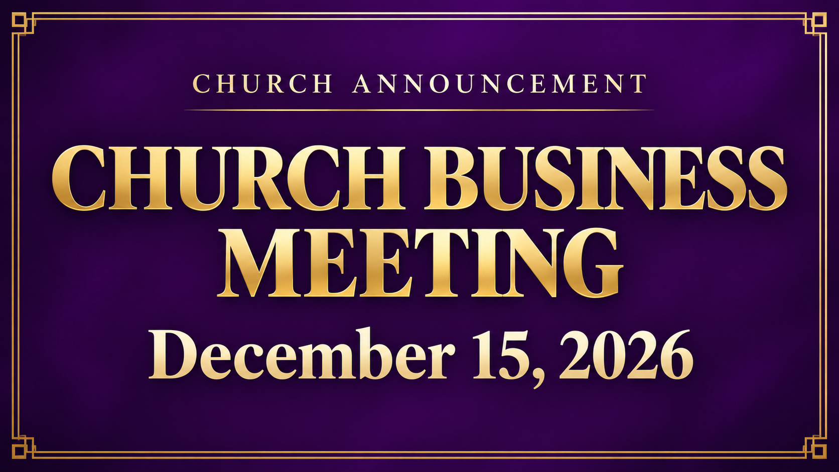 Church Business Meeting event flyer
